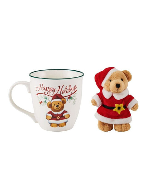 Happy Holidays Bear and Mug Set