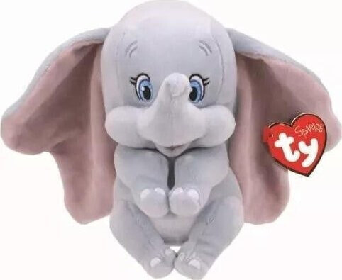 TY Ty Beanie Baby Dumbo, cuddly toy (light grey/pink, with sound)