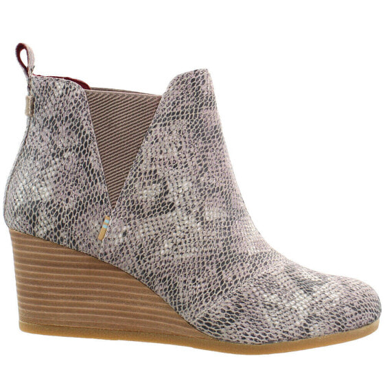 TOMS Kelsey Snake Booties Womens Grey Casual Boots 10015815