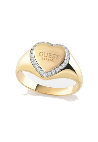Romantic gilded ring Fine Heart JUBR01430JWYG