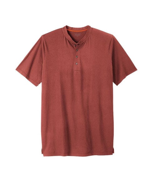 Big & Tall by KingSize Heavyweight Longer-Length Short-Sleeve Henley Shirt