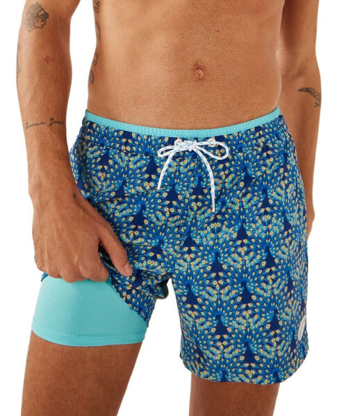 Men's The Fan Outs Quick-Dry 5-1/2" Swim Trunks with Boxer-Brief Liner