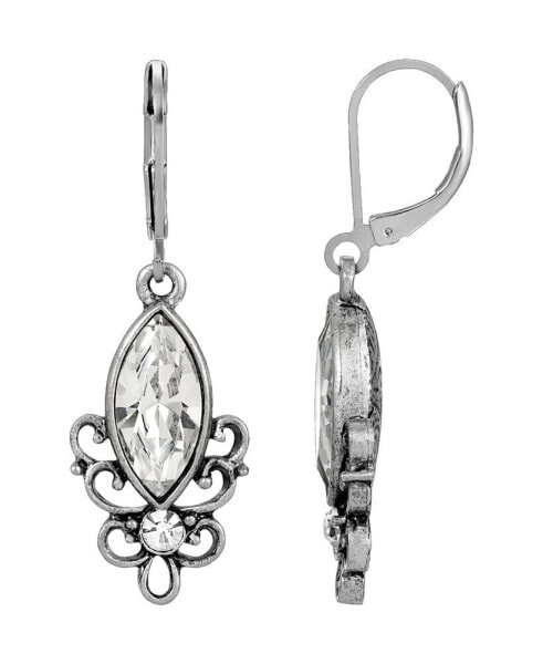 Серьги 2028 Pewter Crystal Filigree