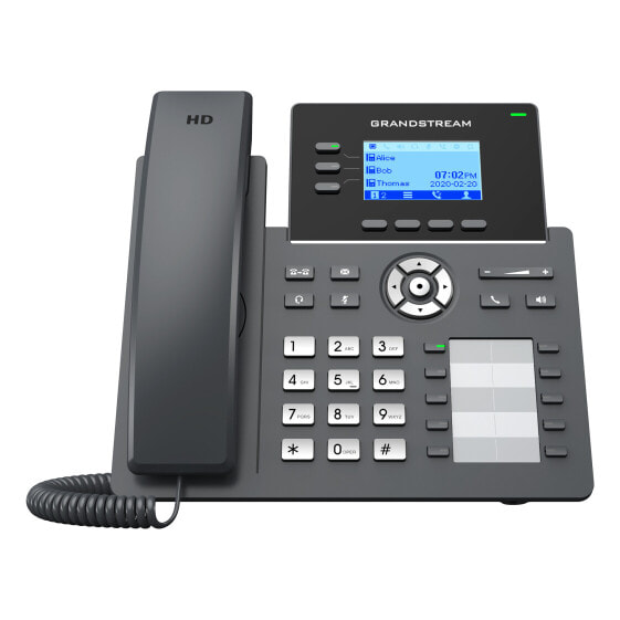 Grandstream GRP2604P - IP Phone - Black - Wired handset - 3 lines - 2000 entries - LCD