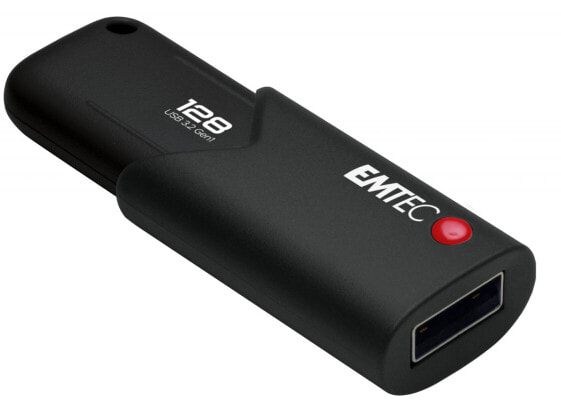 EMTEC B120 Click Secure - 128 GB - USB Type-A - 3.2 Gen 2 (3.1 Gen 2) - 100 MB/s - Slide - Black