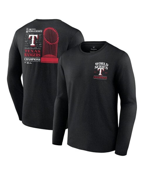 Men's Black Texas Rangers 2023 World Series Champions Signature Roster Long-Sleeve T-shirt
