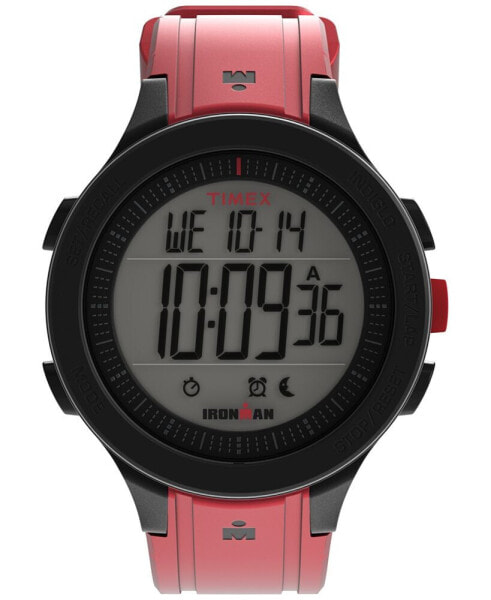 Часы и аксессуары Timex Цифровые кварцевые женские часы Ironman T200 с красным силиконовым ремешком 42мм