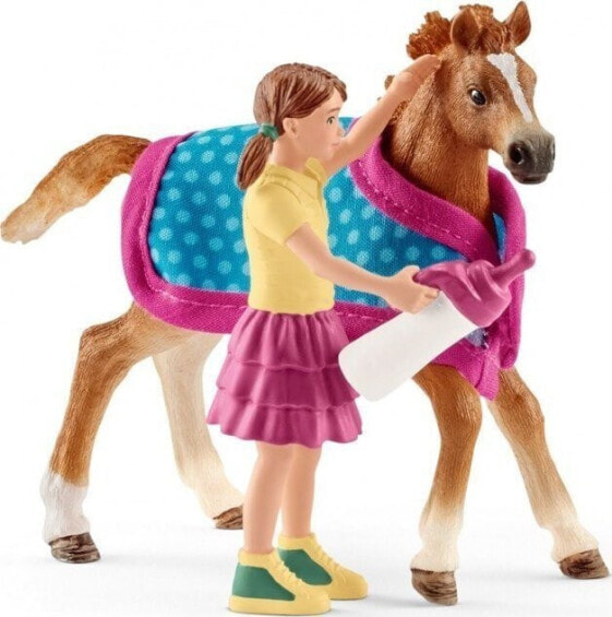 Figurka Schleich Schleich Horse Club foal with blanket, toy vehicle