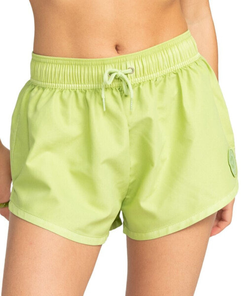 Juniors' No Bad Waves Drawstring Swim Shorts