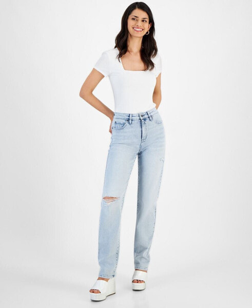 Women's High-Rise Straight-Leg Jeans, Created for Macy's