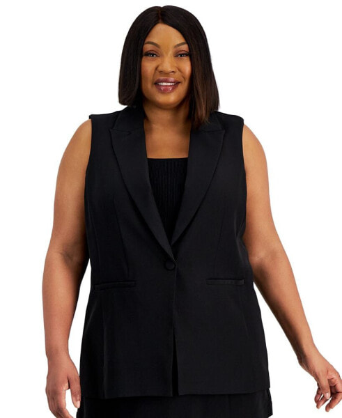 Trendy Plus Size Single-Breasted Vest, Created for Macy's