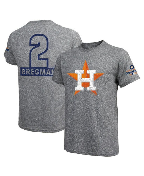 Men's Threads Alex Bregman Heather Gray Houston Astros 2022 World Series Champions Name and Number Tri-Blend T-shirt