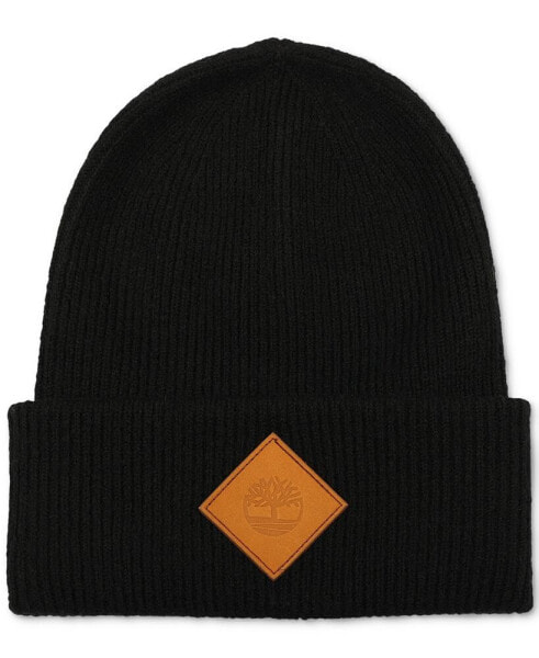 Men's Oversized Cuffed Logo Patch Beanie