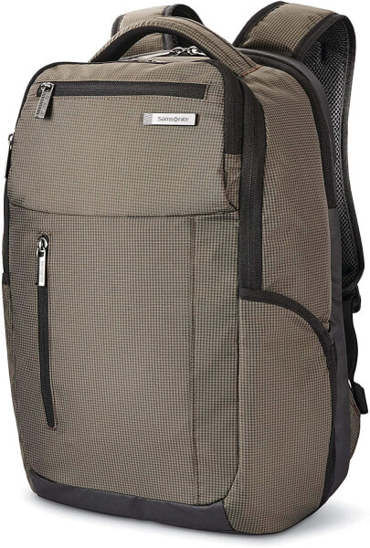 Мужской городской рюкзак коричневый с карманом Samsonite Tectonic Lifestyle Crossfire Business Backpack, Green/Black, One Size
