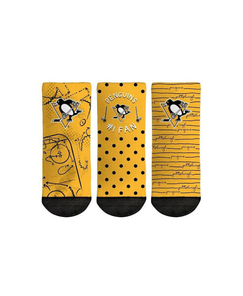 Toddler Boys and Girls Socks Pittsburgh Penguins #1 Fan 3-Pack Crew Socks Set