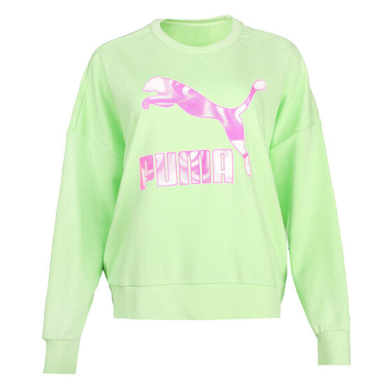 Puma Marble Crew Neck Sweatshirt Womens Green 53660635