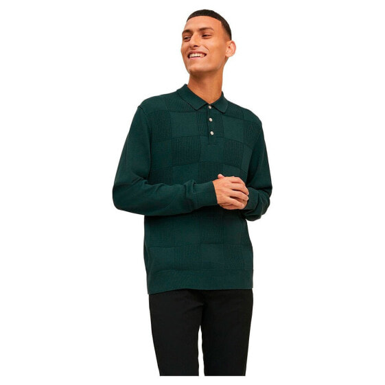 JACK & JONES Checker long sleeve polo