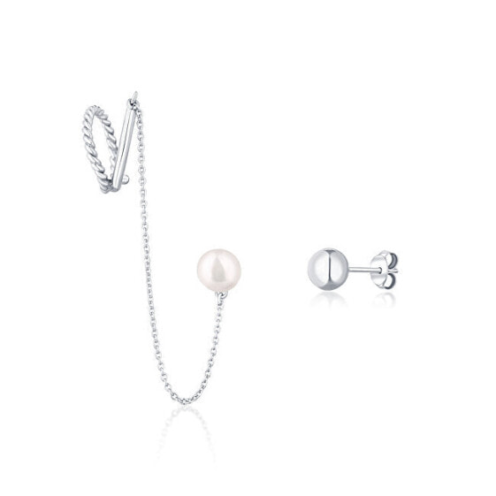 Серьги JwL Luxury Pearls Asymmetric Lace