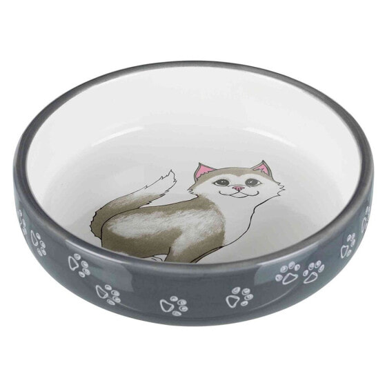 TRIXIE 300ml Short Nose Cats Ceramic Bowl