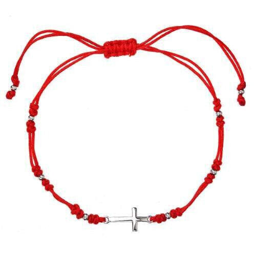 Red kabbalah bracelet with cross 13023.3 red