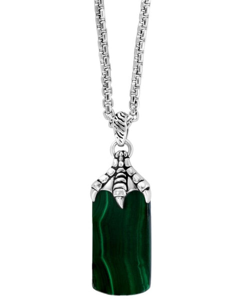 EFFY® Men's Malachite Talon Dog Tag 22" Pendant Necklace in Sterling Silver