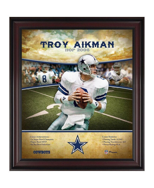 Troy Aikman Dallas Cowboys Framed 15" x 17" Hall of Fame Career Profile