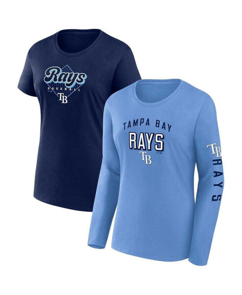 Women's Light Blue, Navy Tampa Bay Rays T-shirt Combo Pack