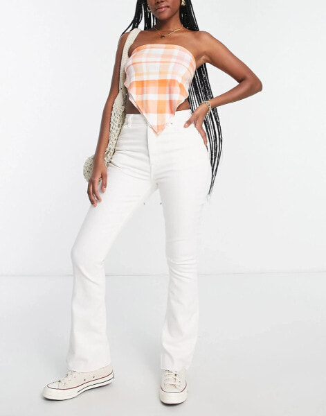 ASOS DESIGN Hourglass 70's flare jean in off white