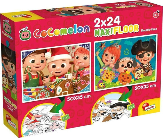 Lisciani LISCIANI COCOMELON DWUSTRONNE PUZZLE PODŁOGOWE 2X24 EL DZIEŃ ZACZYNA SIĘ OD PIOSENKI