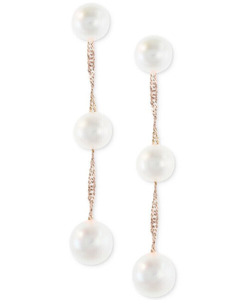 EFFY® Cultured Freshwater Pearl Triple Drop Earrings in 14k Yellow, White or Rose Gold (5mm)