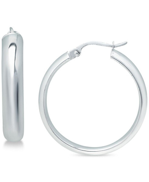 Medium Polished Hoop Earrings in Sterling Silver, 35mm, Created for Macy's