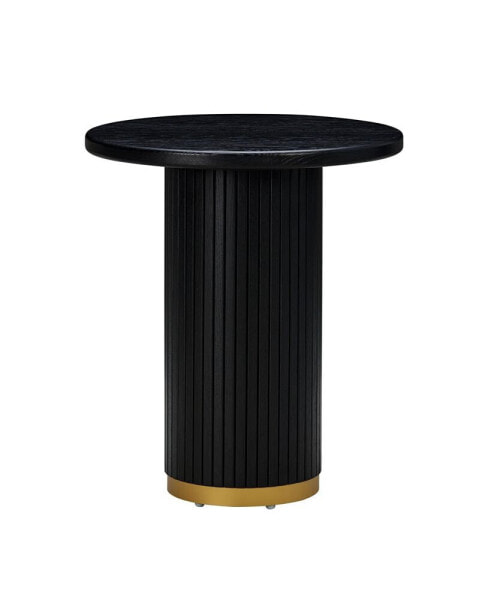 1 Piece Oak Brass Accent Entry Table