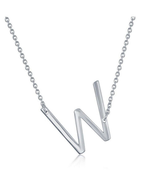 Sterling Silver Sideways Initial Necklace