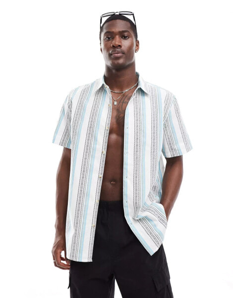 ASOS DESIGN relaxed shirt in aztec stripe