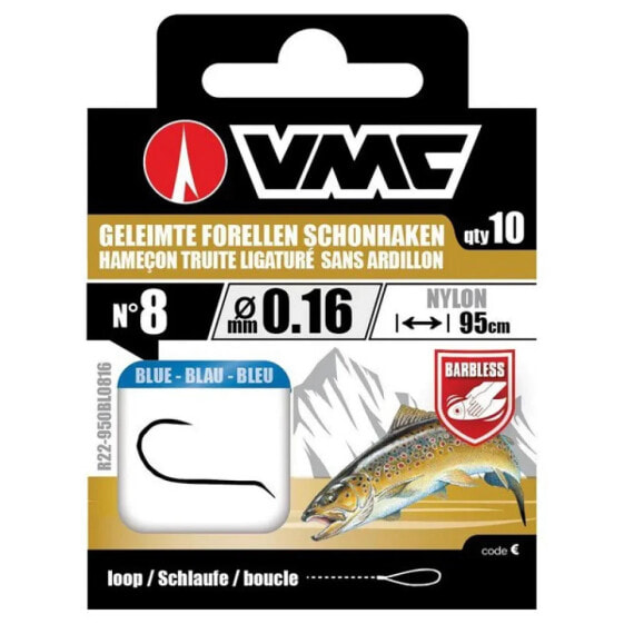 VMC Trout Ligature Fluoro Barbless Tied Hook 0.200 mm