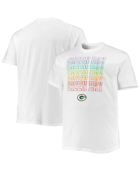 Men's White Green Bay Packers Big and Tall City Pride T-shirt