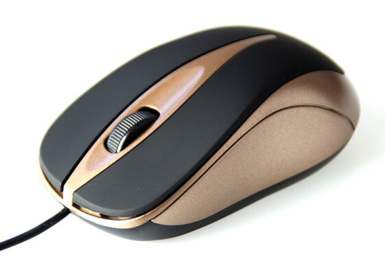 Media-Tech PLANO MT1091MO Optisk Kabling Sort Guld - Mouse - 800 dpi