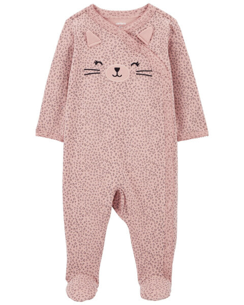 Baby Cat Side-Snap Sleep & Play Pajamas 9M