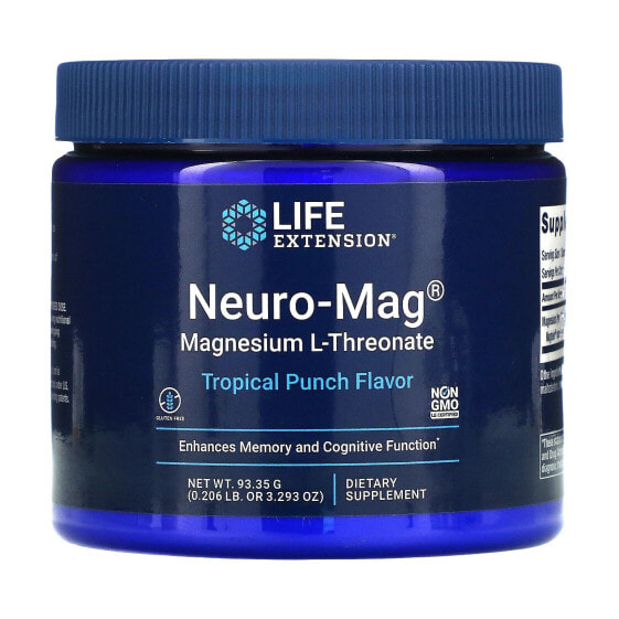 Life Extension, Neuro-Mag, магний L-треонат, вкус тропического пунша, 93,35 г (3,293 унции)