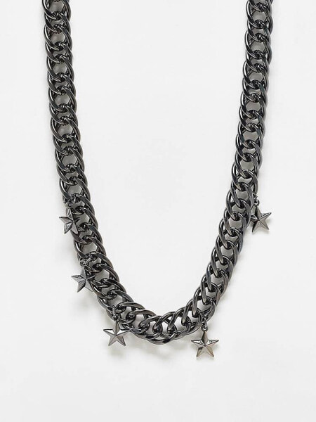 WFTW pop punk multi star chain in gunmetal