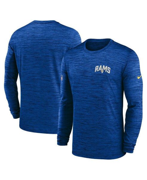 Men's Royal Los Angeles Rams Velocity Athletic Stack Performance Long Sleeve T-shirt