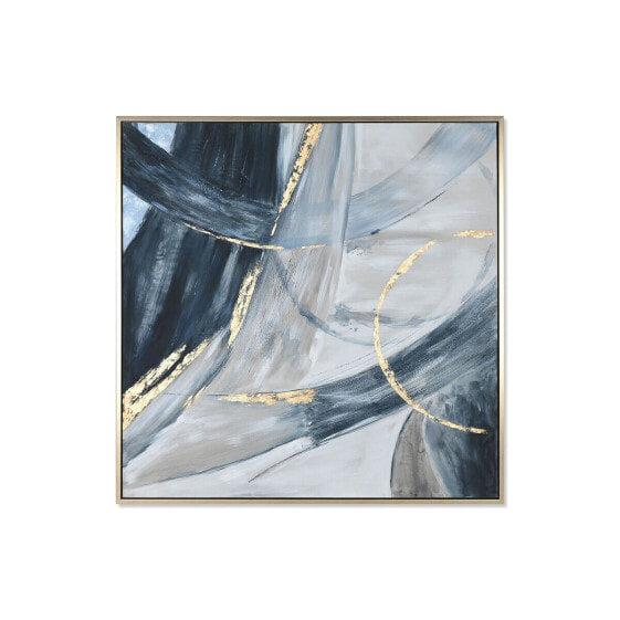 Painting Home ESPRIT Blue White Abstract Modern 131 x 3,8 x 131 cm