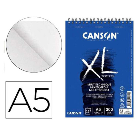 Блокнот для акварели Canson XL Mix Media Medium Grain DIN A5 15 листов 300 гр