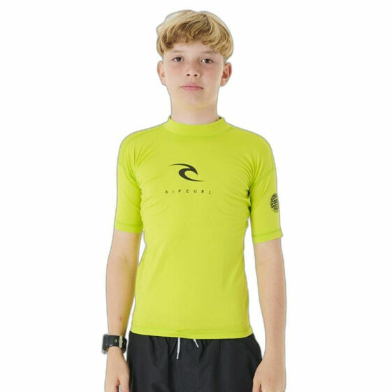 Детский Футболка с коротким рукавом Rip Curl Corps S/S Rash Жёлтый Сёрф Лайкра