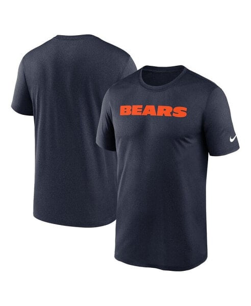 Men's Blue Chicago Bears Primetime Legend Wordmark Performance T-Shirt