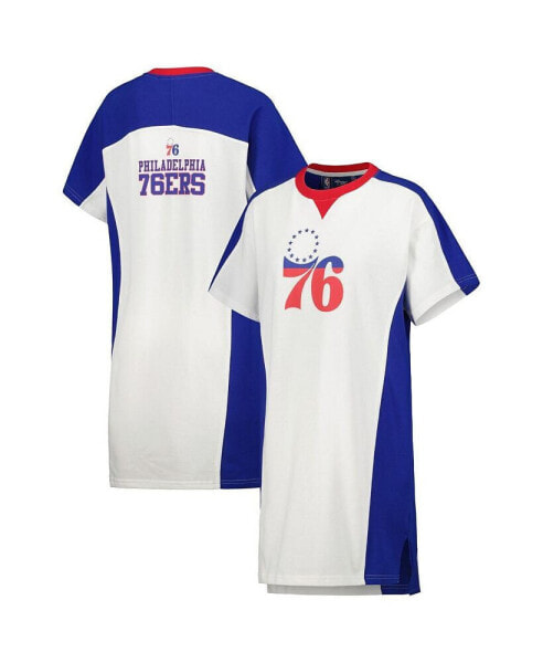 Women's White Philadelphia 76ers Free Throw T-shirt Dress