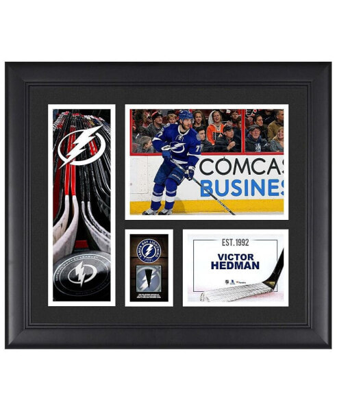 Victor Hedman Tampa Bay Lightning Framed 15" x 17" Player Collage with a Piece of Game-Used Puck