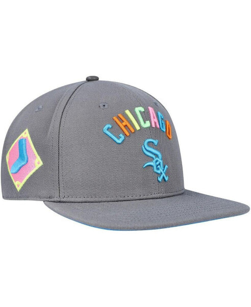 Men's Gray Chicago White Sox Washed Neon Snapback Hat