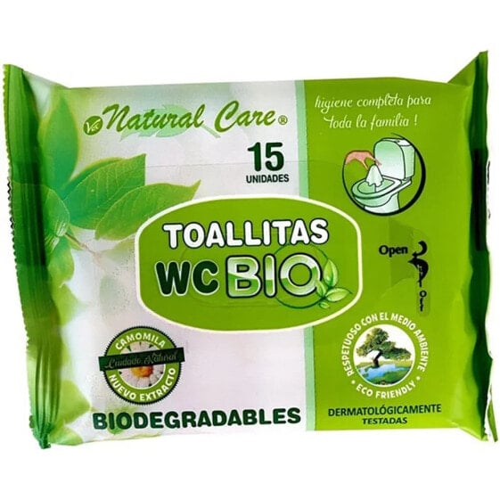 NATURAL CARE Bio Toilet Wipe 15 Units