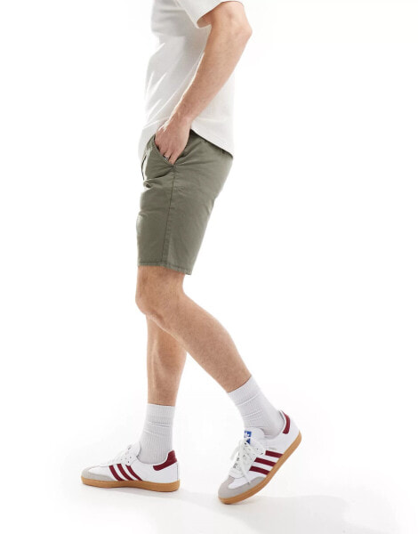 Farah hawk chino short in khaki green